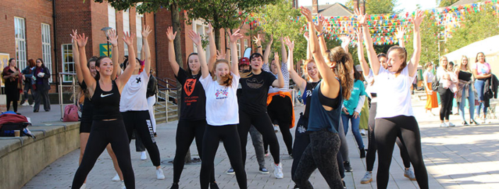 During Dance Fit at the Flash Mob September 2019