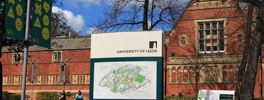 University of Leeds sign