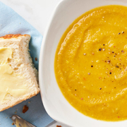 Soup and buttered bread
