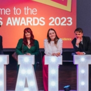 Students pose for a photo at the Halls Awards 2023